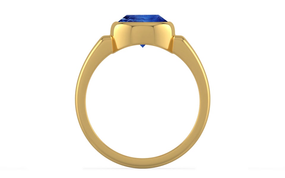 Gold Ceylon Blue Sapphire Ring Rare Quality (R6)