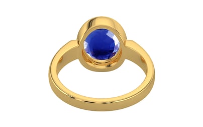 Gold Ceylon Blue Sapphire Ring Rare Quality (R6)