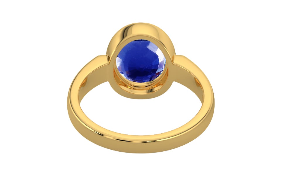 Gold Ceylon Blue Sapphire Ring Rare Quality (R6)