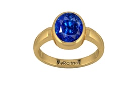 Gold Ceylon Blue Sapphire Ring Rare Quality (R6)