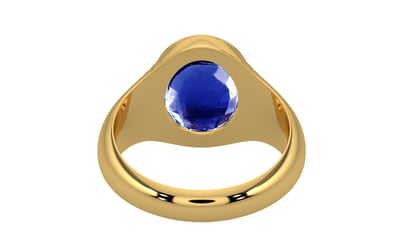 Gold Ceylon Blue Sapphire Ring Rare Quality (R7)