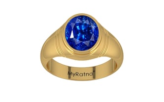 Gold Ceylon Blue Sapphire Ring Rare Quality (R7)