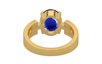 Gold Ceylon Blue Sapphire Ring Rare Quality (R8)