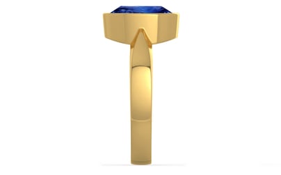 Gold Ceylon Blue Sapphire Ring Rare Quality (R9)