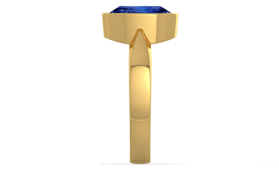 Gold Ceylon Blue Sapphire Ring Rare Quality (R9)