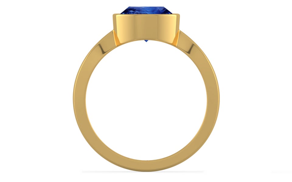 Gold Ceylon Blue Sapphire Ring Rare Quality (R9)