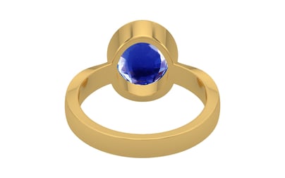 Gold Ceylon Blue Sapphire Ring Rare Quality (R9)