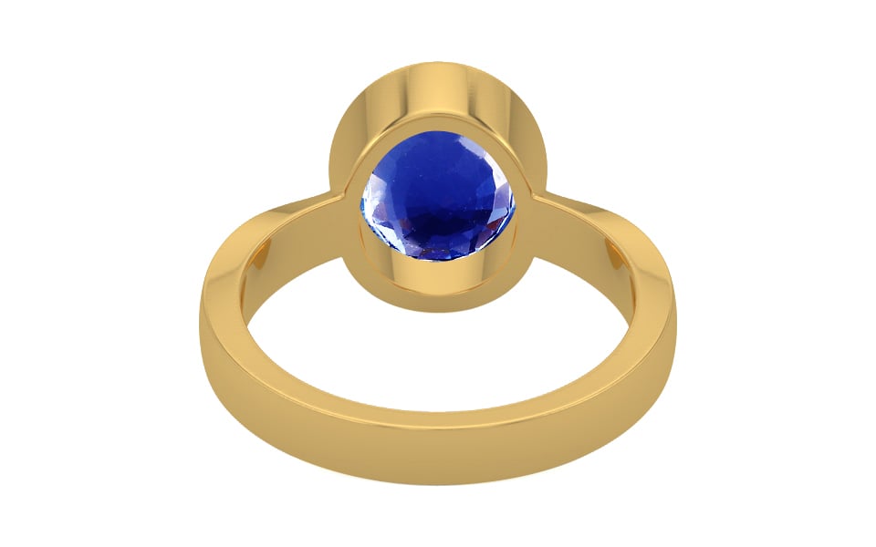 Gold Ceylon Blue Sapphire Ring Rare Quality (R9)