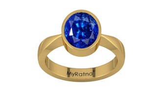 Gold Ceylon Blue Sapphire Ring Rare Quality (R9)