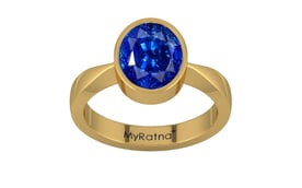 Gold Ceylon Blue Sapphire Ring Rare Quality (R9)