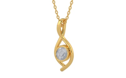Gold Ceylon White Sapphire Pendant Fine Quality (P1)