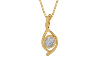 Gold Ceylon White Sapphire Pendant Fine Quality (P1)