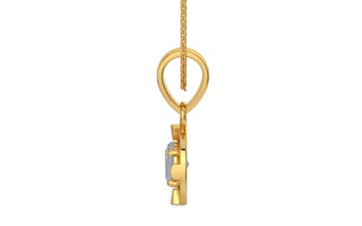 Gold Ceylon White Sapphire Pendant Fine Quality (P11)