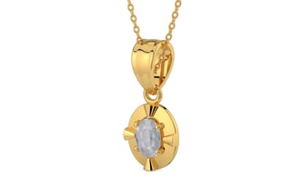 Gold Ceylon White Sapphire Pendant Fine Quality (P11)