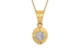 Gold Ceylon White Sapphire Pendant Fine Quality (P11)