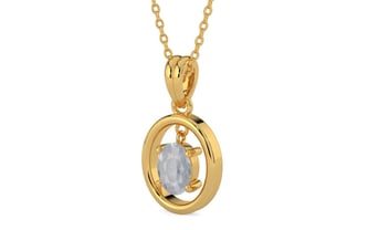 Gold Ceylon White Sapphire Pendant Fine Quality (P2)