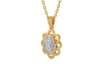 Gold Ceylon White Sapphire Pendant Fine Quality (P3)