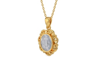 Gold Ceylon White Sapphire Pendant Fine Quality (P5)