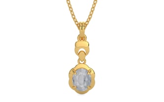 Gold Ceylon White Sapphire Pendant Fine Quality (P6)