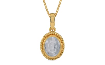 Gold Ceylon White Sapphire Pendant Fine Quality (P7)