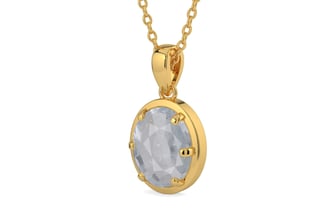 Gold Ceylon White Sapphire Pendant Fine Quality (P8)