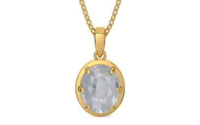 Gold Ceylon White Sapphire Pendant Fine Quality (P8)