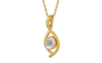 Gold Ceylon White Sapphire Pendant Limited Quality (P1)