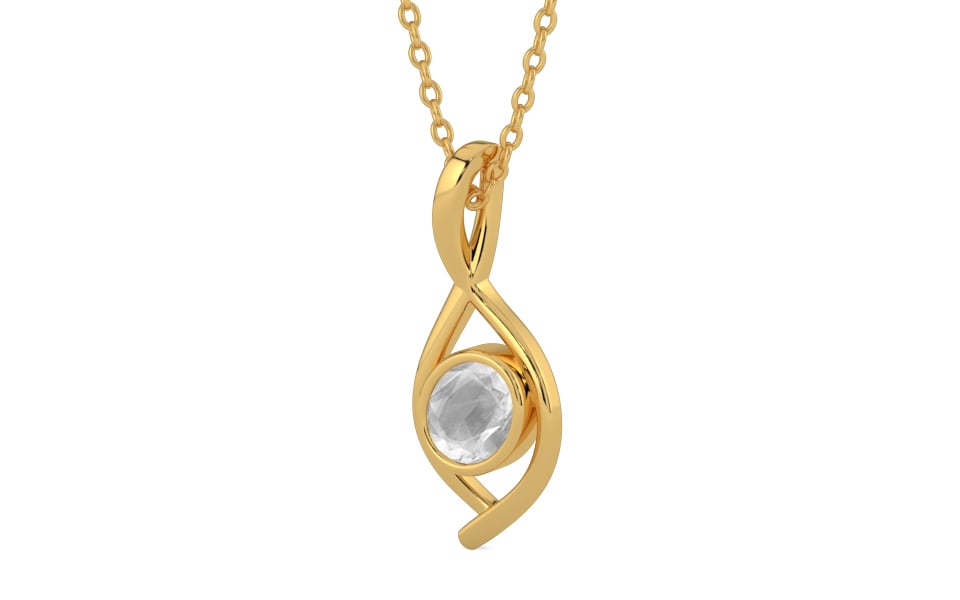 Gold Ceylon White Sapphire Pendant Limited Quality (P1)