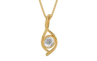 Gold Ceylon White Sapphire Pendant Limited Quality (P1)