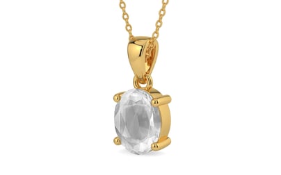 Gold Ceylon White Sapphire Pendant Limited Quality (P10)