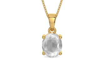Gold Ceylon White Sapphire Pendant Limited Quality (P10)