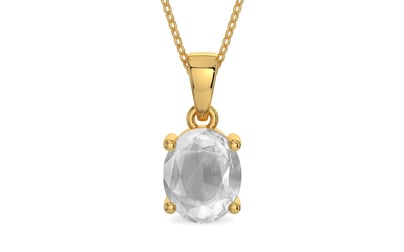 Gold Ceylon White Sapphire Pendant Limited Quality (P10)