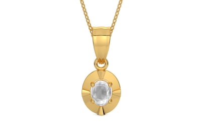 Gold Ceylon White Sapphire Pendant Limited Quality (P11)