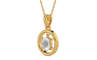 Gold Ceylon White Sapphire Pendant Limited Quality (P2)