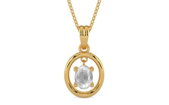 Gold Ceylon White Sapphire Pendant Limited Quality (P2)