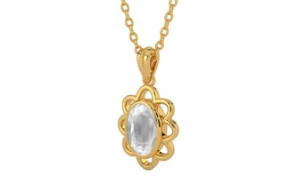 Gold Ceylon White Sapphire Pendant Limited Quality (P3)