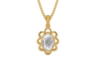 Gold Ceylon White Sapphire Pendant Limited Quality (P3)