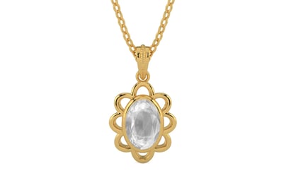 Gold Ceylon White Sapphire Pendant Limited Quality (P3)