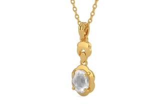 Gold Ceylon White Sapphire Pendant Limited Quality (P6)