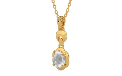 Gold Ceylon White Sapphire Pendant Limited Quality (P6)