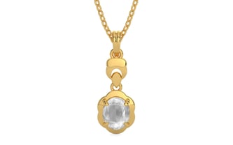 Gold Ceylon White Sapphire Pendant Limited Quality (P6)