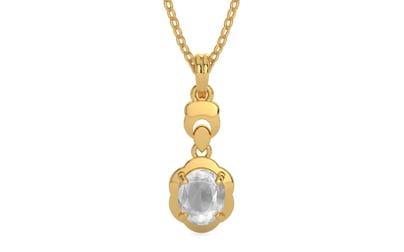 Gold Ceylon White Sapphire Pendant Limited Quality (P6)