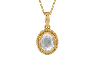 Gold Ceylon White Sapphire Pendant Limited Quality (P7)