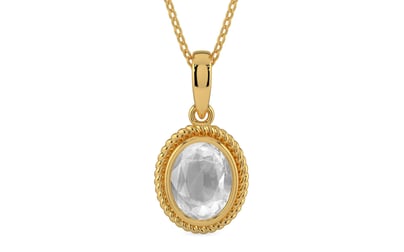 Gold Ceylon White Sapphire Pendant Limited Quality (P7)