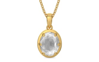 Gold Ceylon White Sapphire Pendant Limited Quality (P8)