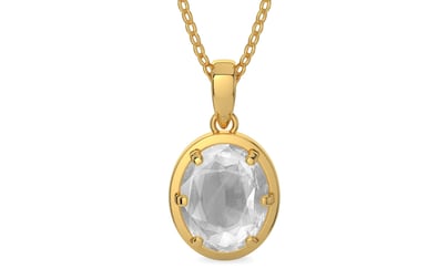 Gold Ceylon White Sapphire Pendant Limited Quality (P8)