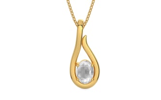 Gold Ceylon White Sapphire Pendant Limited Quality (P9)