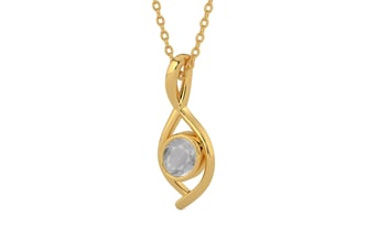 Gold Ceylon White Sapphire Pendant Prime Quality (P1)