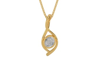 Gold Ceylon White Sapphire Pendant Prime Quality (P1)