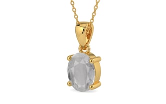 Gold Ceylon White Sapphire Pendant Prime Quality (P10)